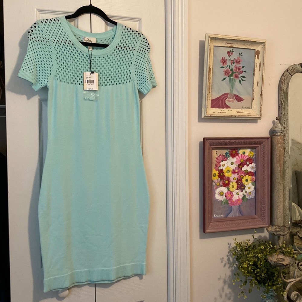 New With Tags Milly Aqua Knit Dress